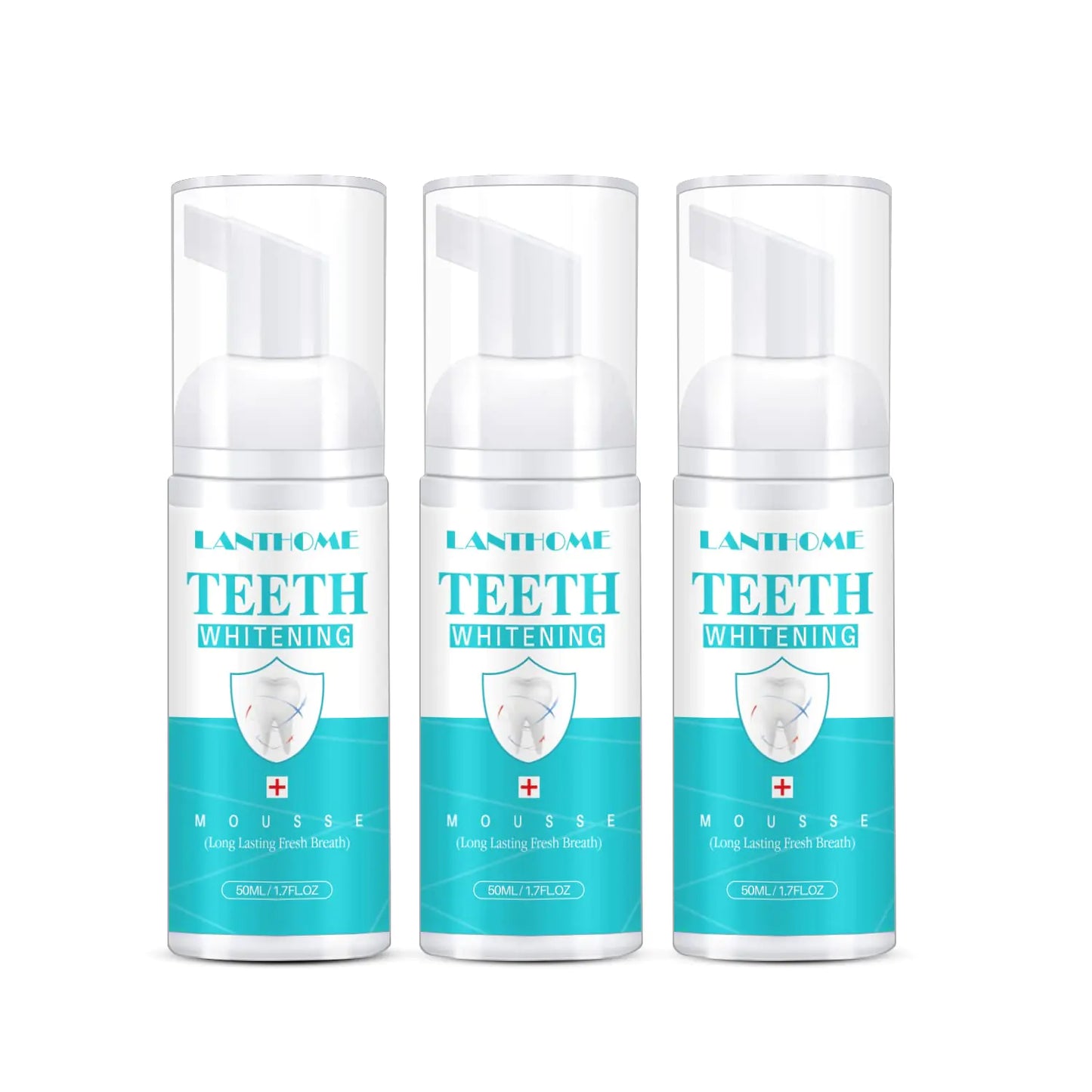 LANTHOME White Foam Teeth Whitening Products (3PCS) Easy to Use Teeth Whitener Foam for White Teeth-Tooth Whitening Mousse