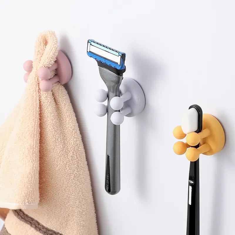 Silicone Toothbrush Holder Multi-Function Hook Organizer