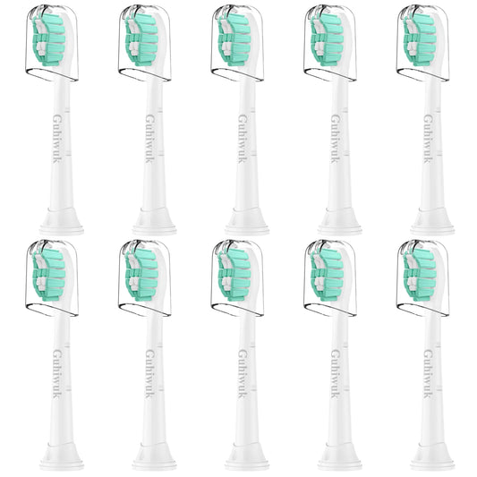 Guhiwuk Designed for Philips Sonicare Replacement Heads Replacement Brush Heads Compatible with Phillips Sonicare Click-on Sonic Electric Toothbrush 10 Pack