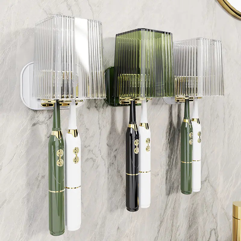 Wall-Mounted Electric Toothbrush Storage Rack Set
