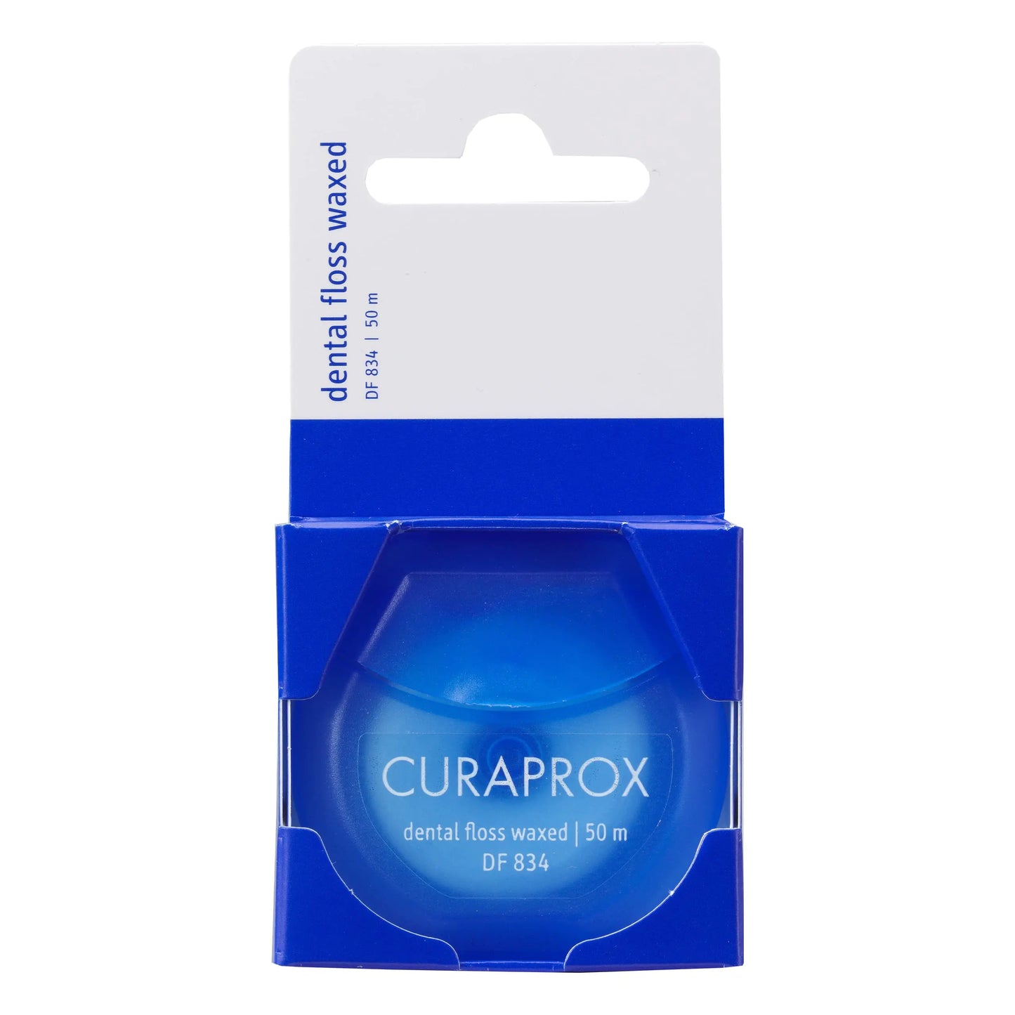 Curaprox DF 834 Dental Floss Waxed Dental Floss Curen Microfiber Mint Waxed for Narrow Spaces White 50 m