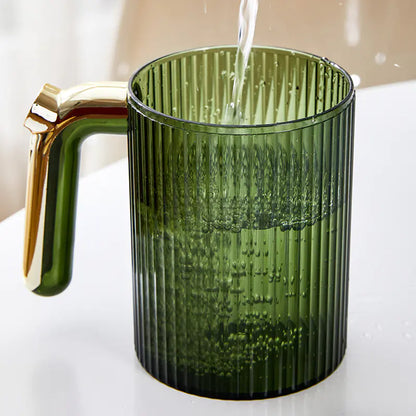 Luxury Mouthwash Cup with Creative Gold Plated Handle
