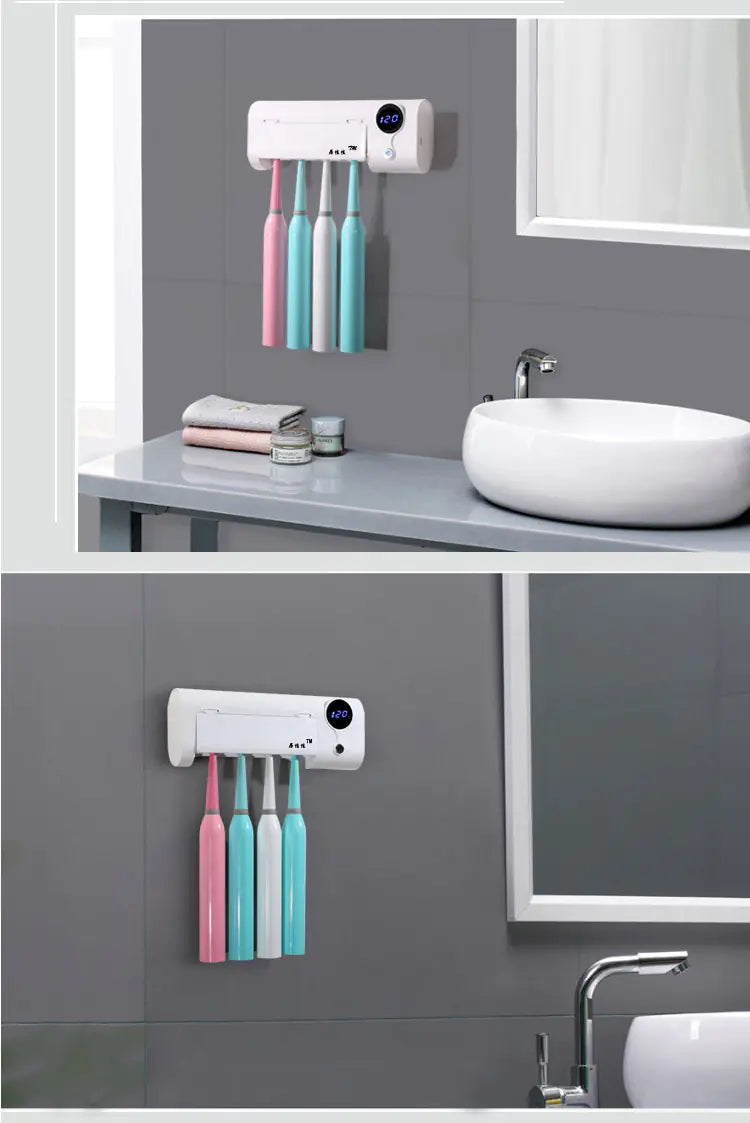 UV Sterilizing Drying Wall-Mounted Toothbrush Holder