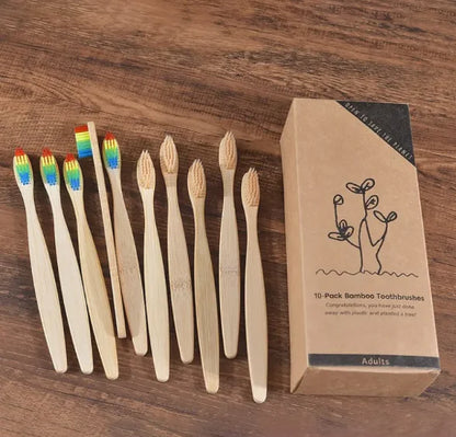 Mixed Color Bamboo Toothbrush