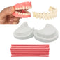 Denture Fake Teeth - Do it Yourself Full or Part Top and Bottom Fake Teeth at Home Repair Missing Teeth Improve Smile(Gypsum Model， Gum Material and Fake Teeth)