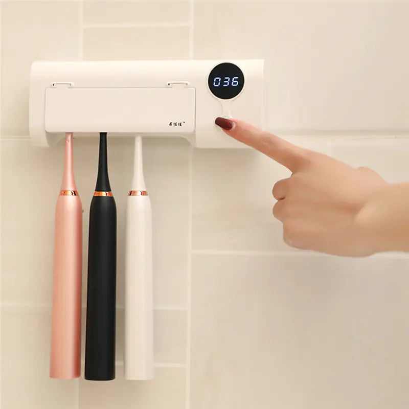 UV Sterilizing Drying Wall-Mounted Toothbrush Holder