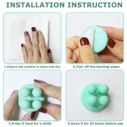 Silicone Toothbrush Holder Multi-Function Hook Organizer