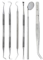 Dental Kit Tools 6 PC Dental Hygiene Kit Stainless Steel Tooth Scraper Plaque Remover Teeth Cleaning Tools Dental Hygiene Kit with Dental Picks Teeth Cleaning Kit