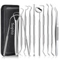 Dental Tools Sopito 11pcs Teeth Cleaning Tools Stainless Steel Dental Scraper Scaler Pick Plaque Remover Set