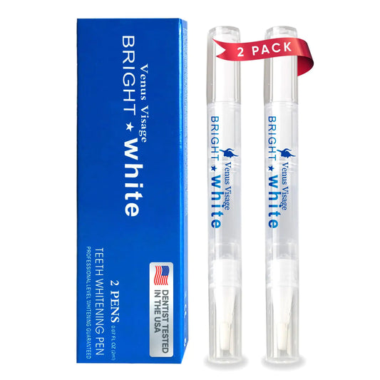 Venus Visage Award Winning Teeth Whitening Pen 20+ Uses - Teeth whitening Gel Professionally formulated - Best Teeth whitening Gel Pen Teeth Whitener - Low Sensitivity (Mint) (0.07 Fl Oz (Pack of 2))