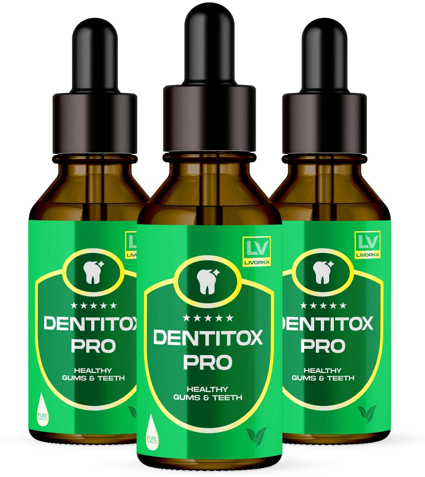 LIVORKA 3 Pack - Dentitox - Dentitox Pro Drops for Teeth and Gums 3 Bottle for 90 Days Dentitox Pro Healthy Gums Teeth Dentitox Drops Dentitoxpro for Gums and Teeth Dentitox Gum Drops.