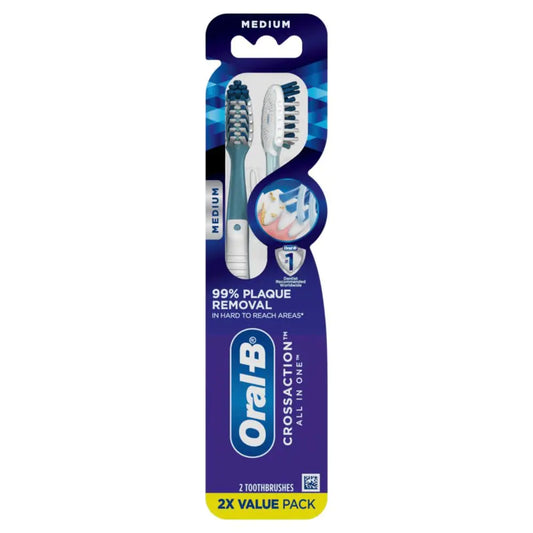 Oral-B CrossAction All in One Toothbrushes Medium 2 Count