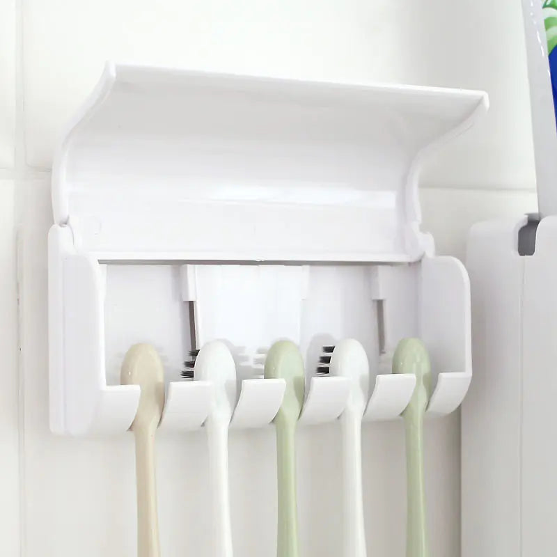 Wall-Mounted Toothpaste and Toothbrush Holder Rack