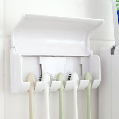 Wall-Mounted Toothpaste and Toothbrush Holder Rack