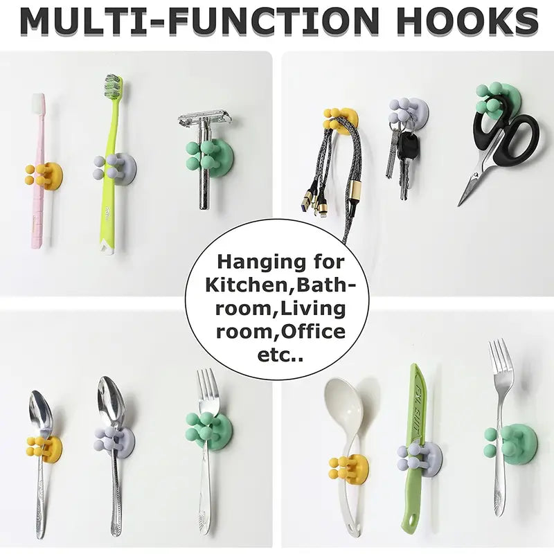 Silicone Toothbrush Holder Multi-Function Hook Organizer