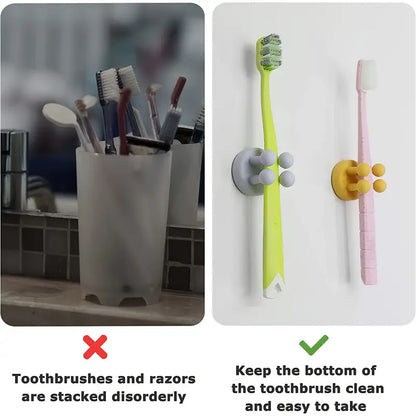 Silicone Toothbrush Holder Multi-Function Hook Organizer