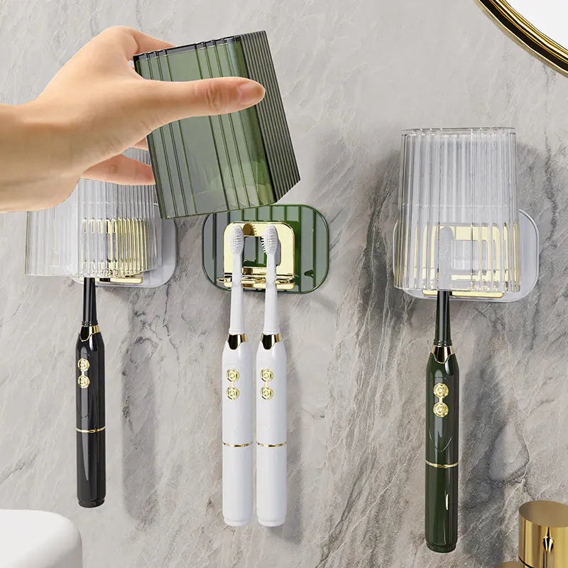 Wall-Mounted Electric Toothbrush Storage Rack Set