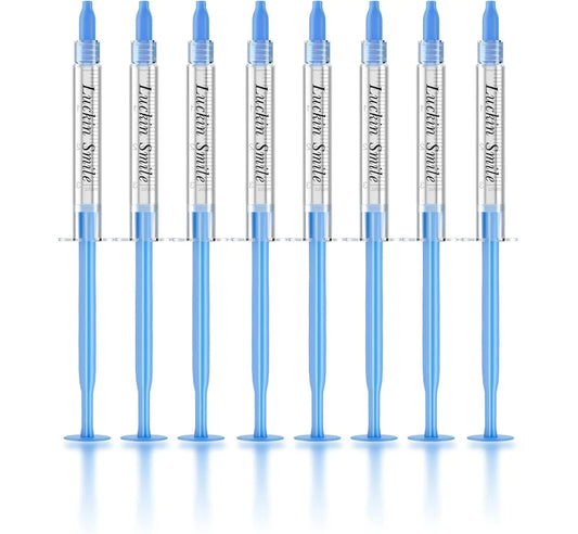 LUCKIN SMILE 8pcs Teeth Whitening Gel Refill with 35% Carbamide Peroxide Suitable for Sensitive Teeth Whitening Teeth Whiteners Used in Conjunction with Teeth Whitening Kits (Blue-8)