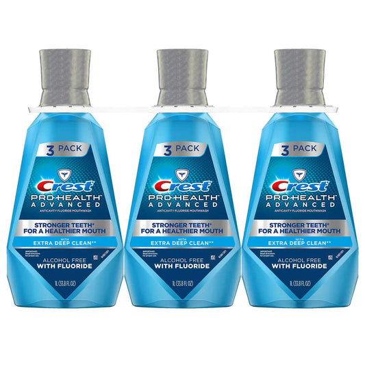 Extra New 379405 Crest Pro-Health Advantage Mouthwash Deep Clean 33.8 Oz (3-Pack) Oral Care Wholesale Bulk Health & Beauty Oral Care Lighters